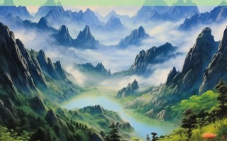 黄山，一幅绚丽的山水画卷，黄山，绚丽山水画卷